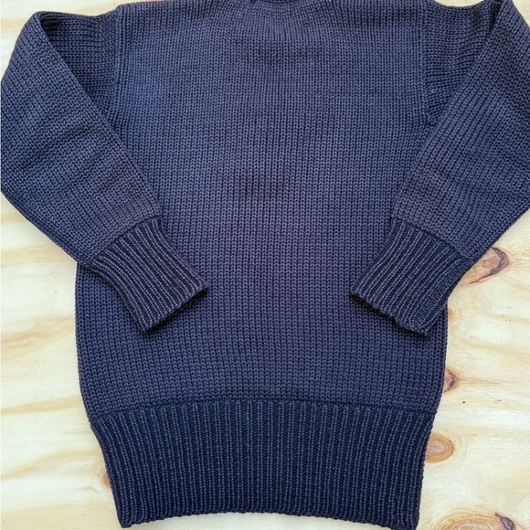 Vintage RochellI Men’s Sweater 100% Wool Hand Finished Navy Blue Unisex S-M - Picture 6 of 9